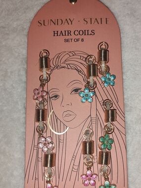 New! Floral Hair Coils - Mixed Pastel Colors (Set of 8)